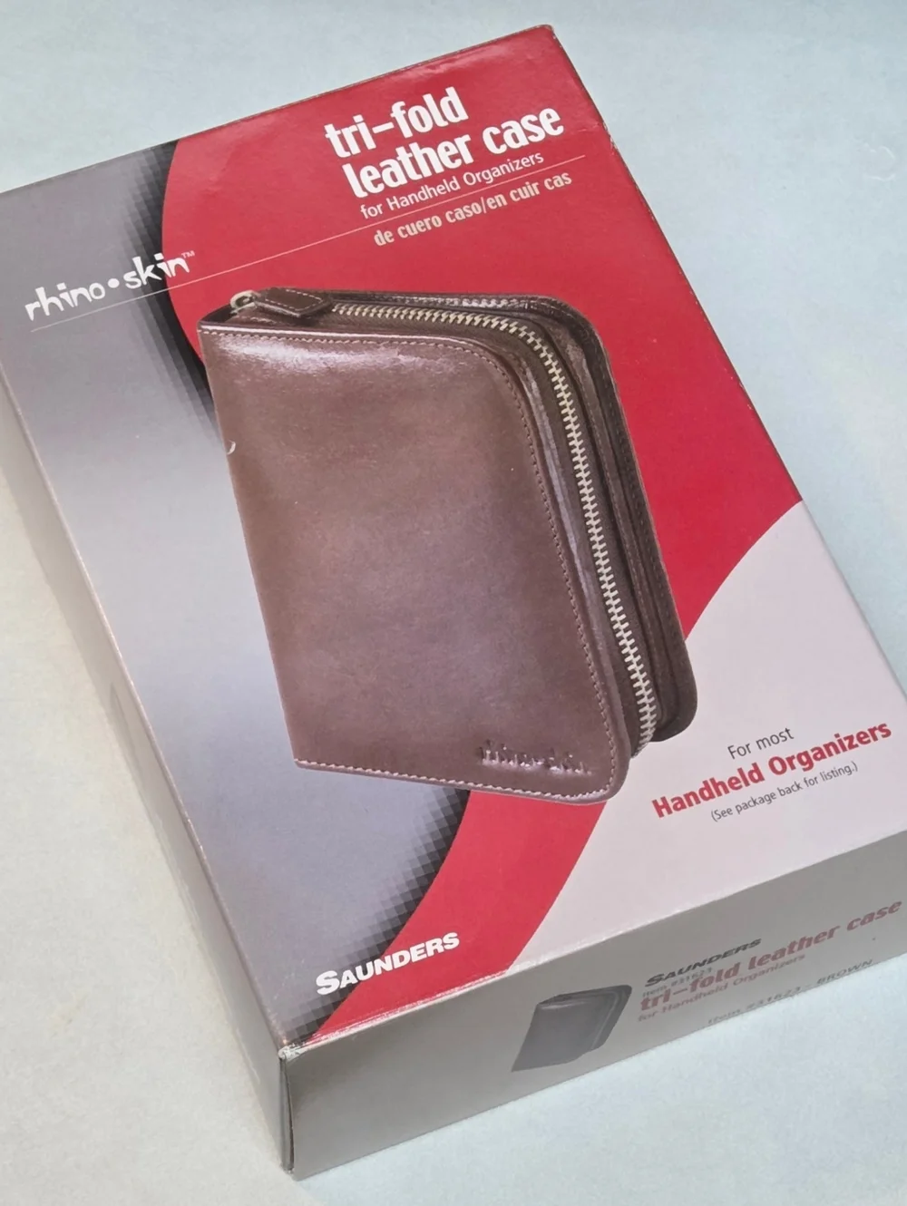 Rhinoskin Tri-Fold Leather Case for Handheld Organizers